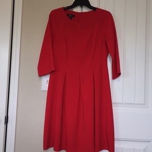 AGB. 8. Coral/red dress. 3/4 sleeve.